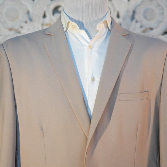 Men’s Beige Blazer Jacket - Size 46 (Large/XL), Modern Fit, Single Breasted - Picture 2 of 10